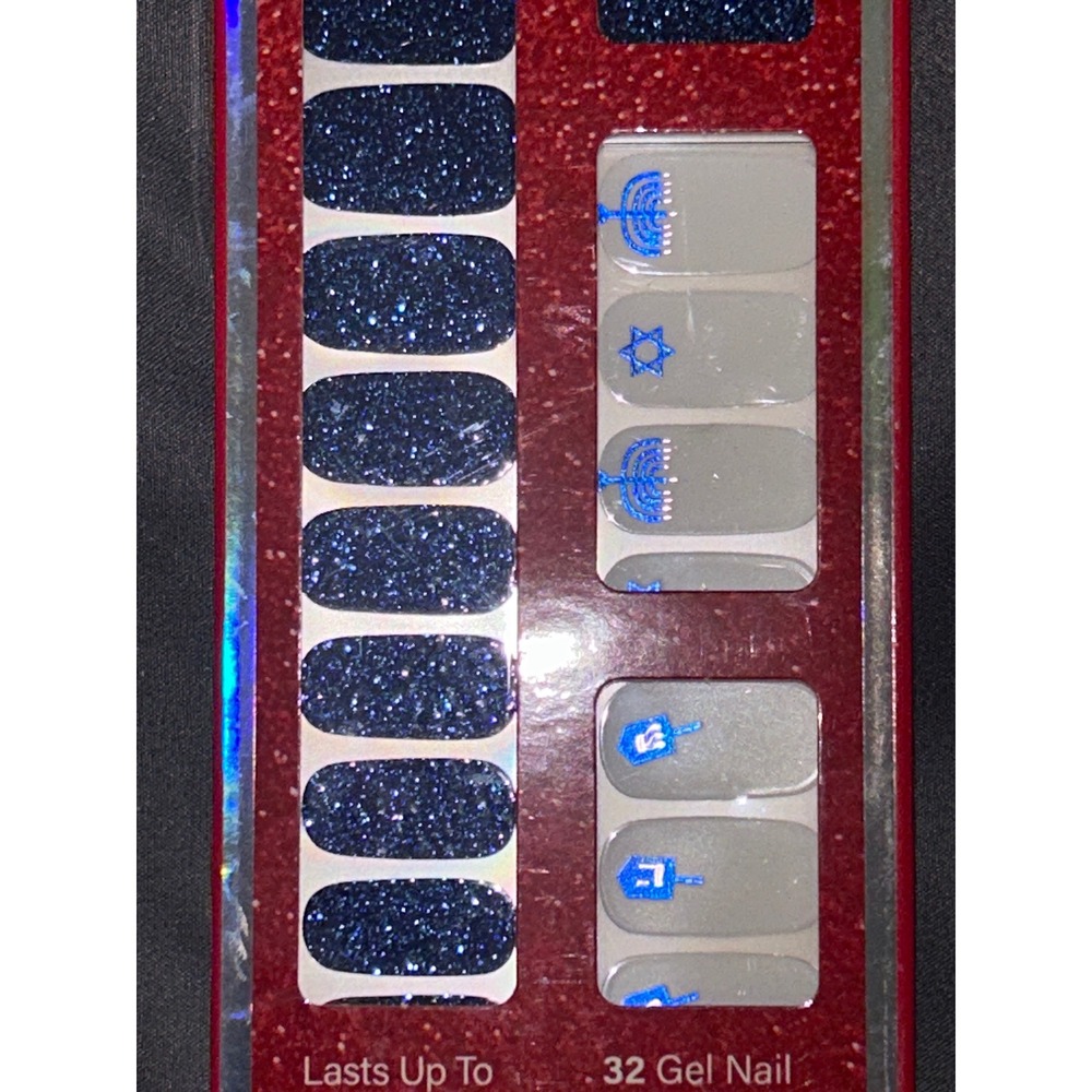 Dashing Diva Gloss Hanukkah Gel Nail Strips Dreidel Dreidel Dreidel NEW